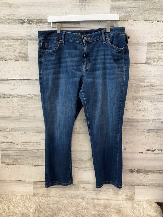 Jeans Straight By Simply Vera In Blue Denim, Size: 16