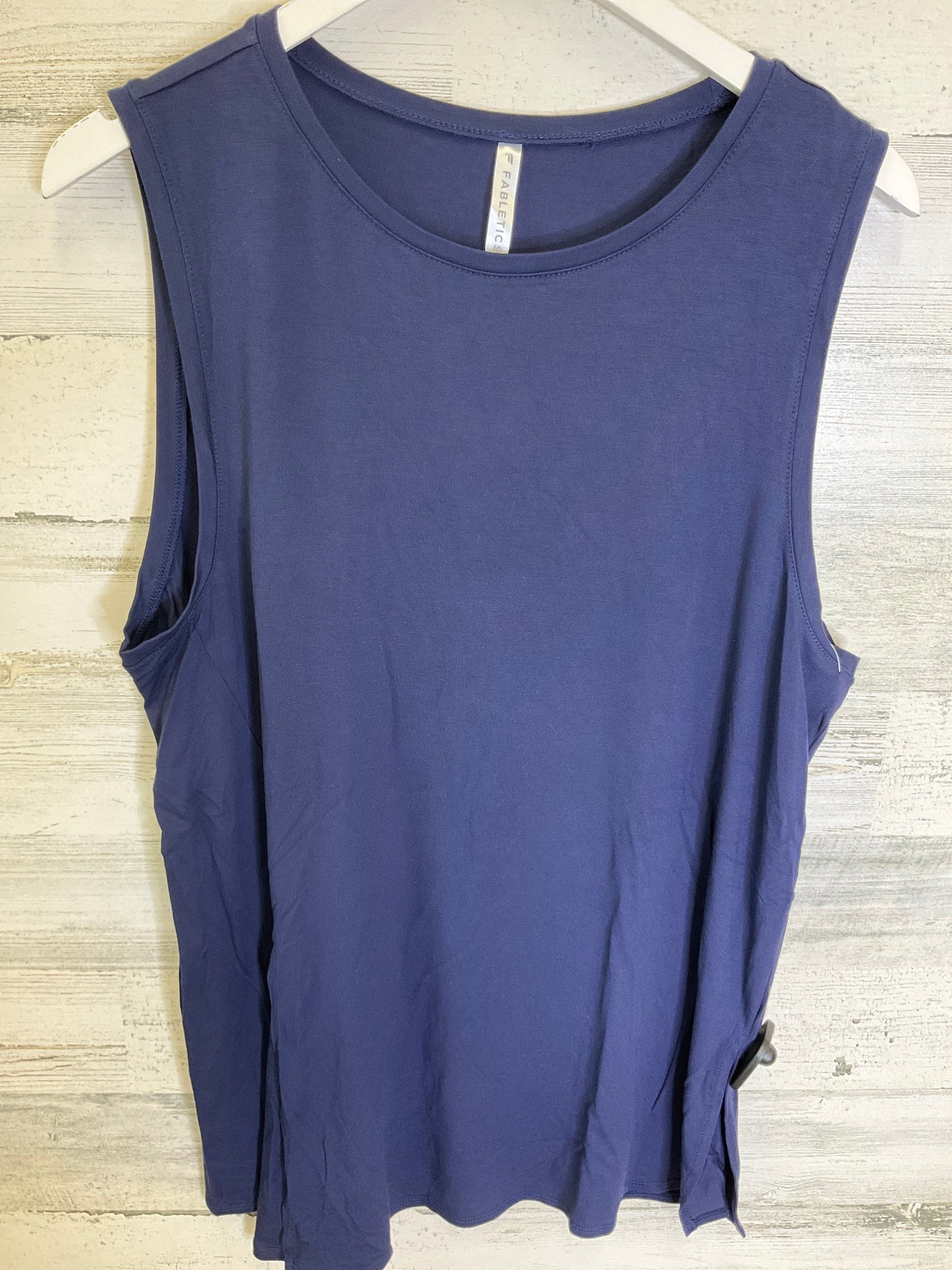 Navy Athletic Top Short Sleeve Fabletics, Size L