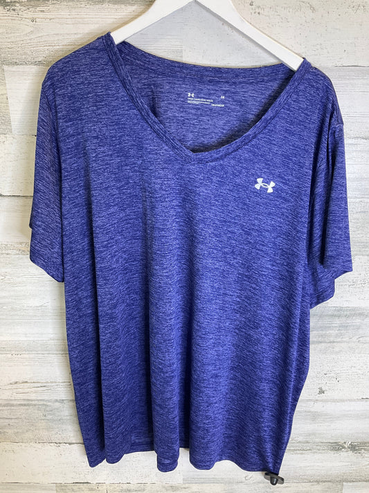 Athletic Top Short Sleeve By Under Armour In Purple, Size: 3x