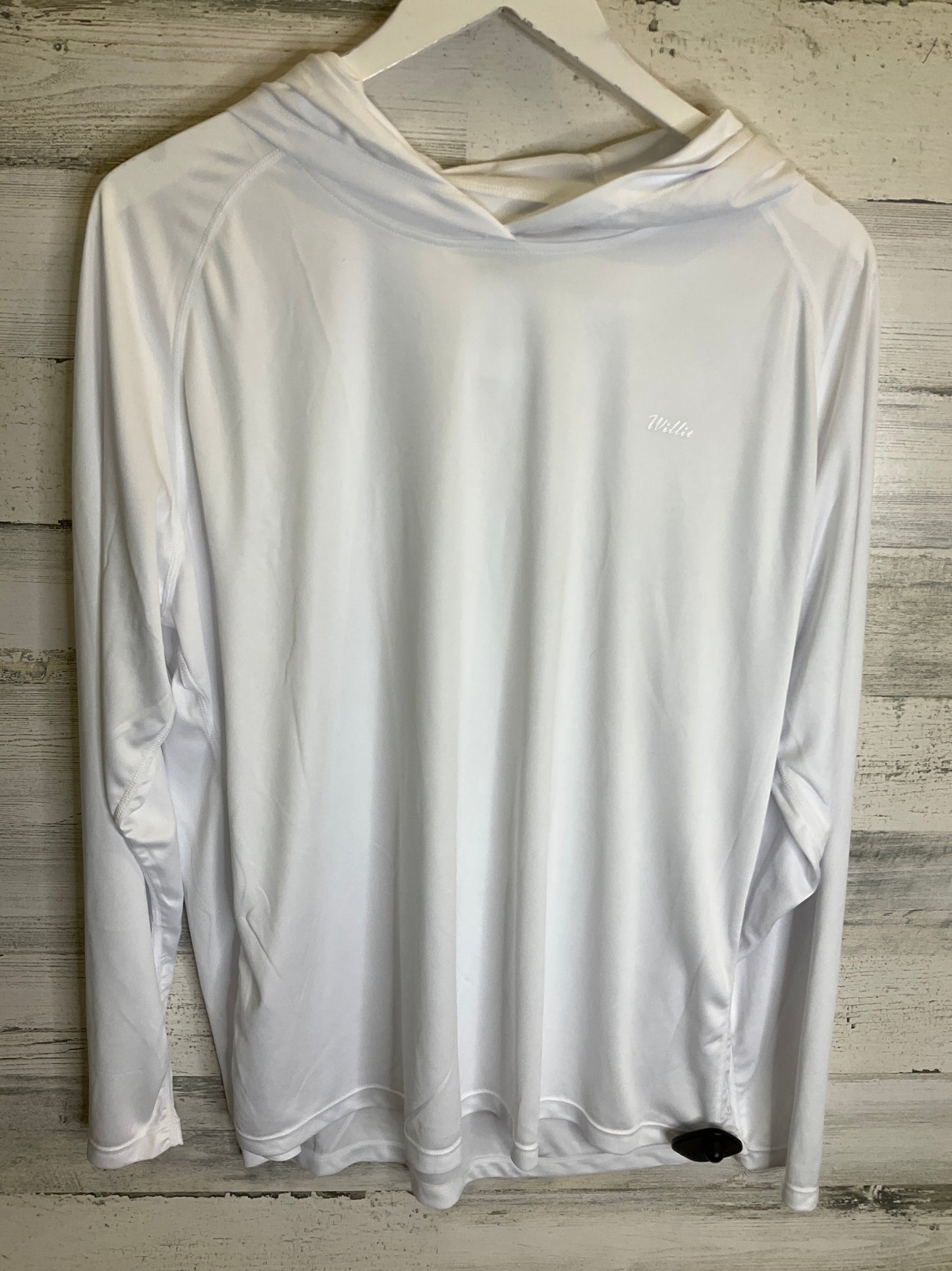 Athletic Top Long Sleeve Hoodie By Clothes Mentor In White, Size: 1x