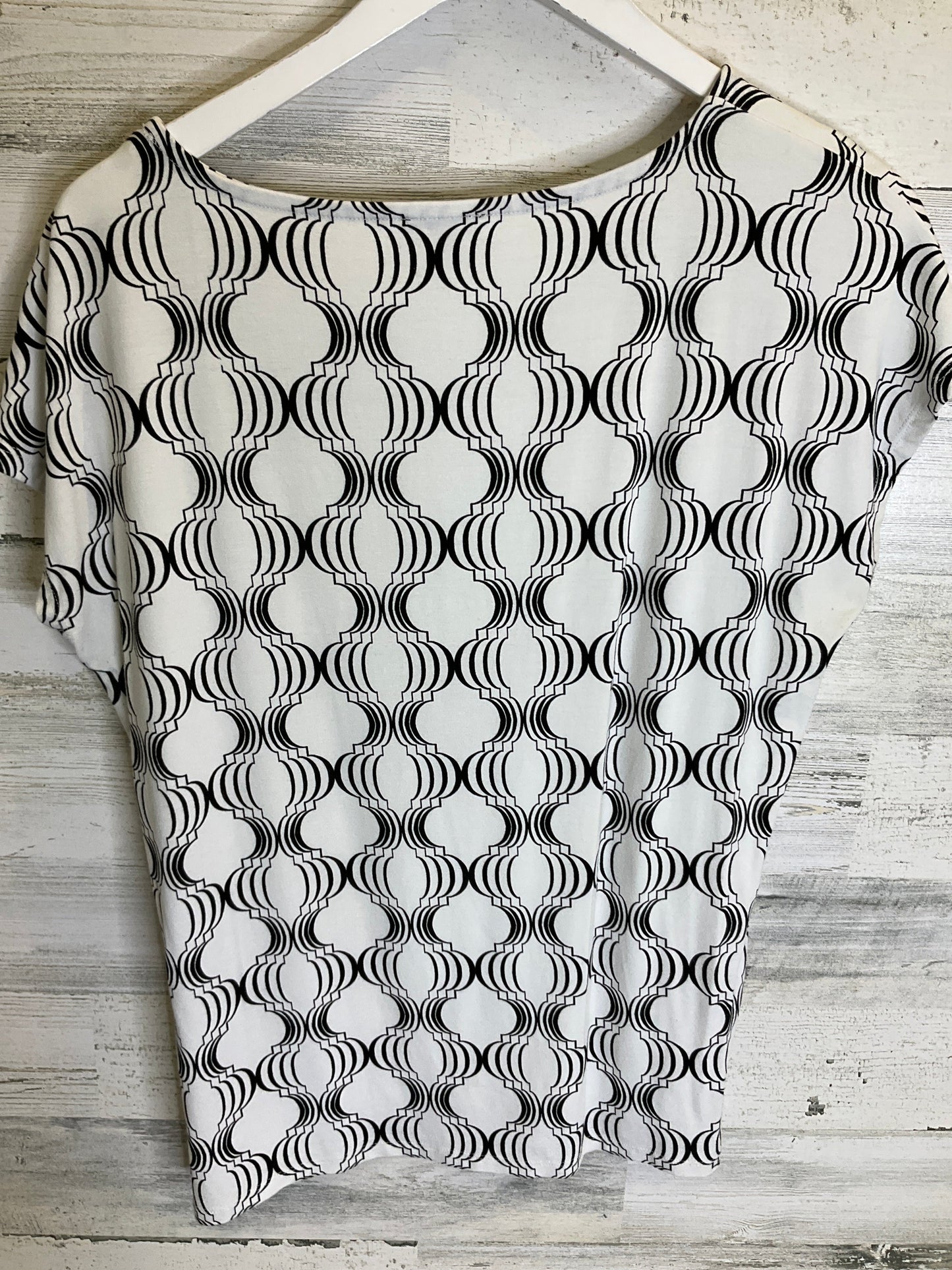 Top Short Sleeve By Talbots In Black & White, Size: L