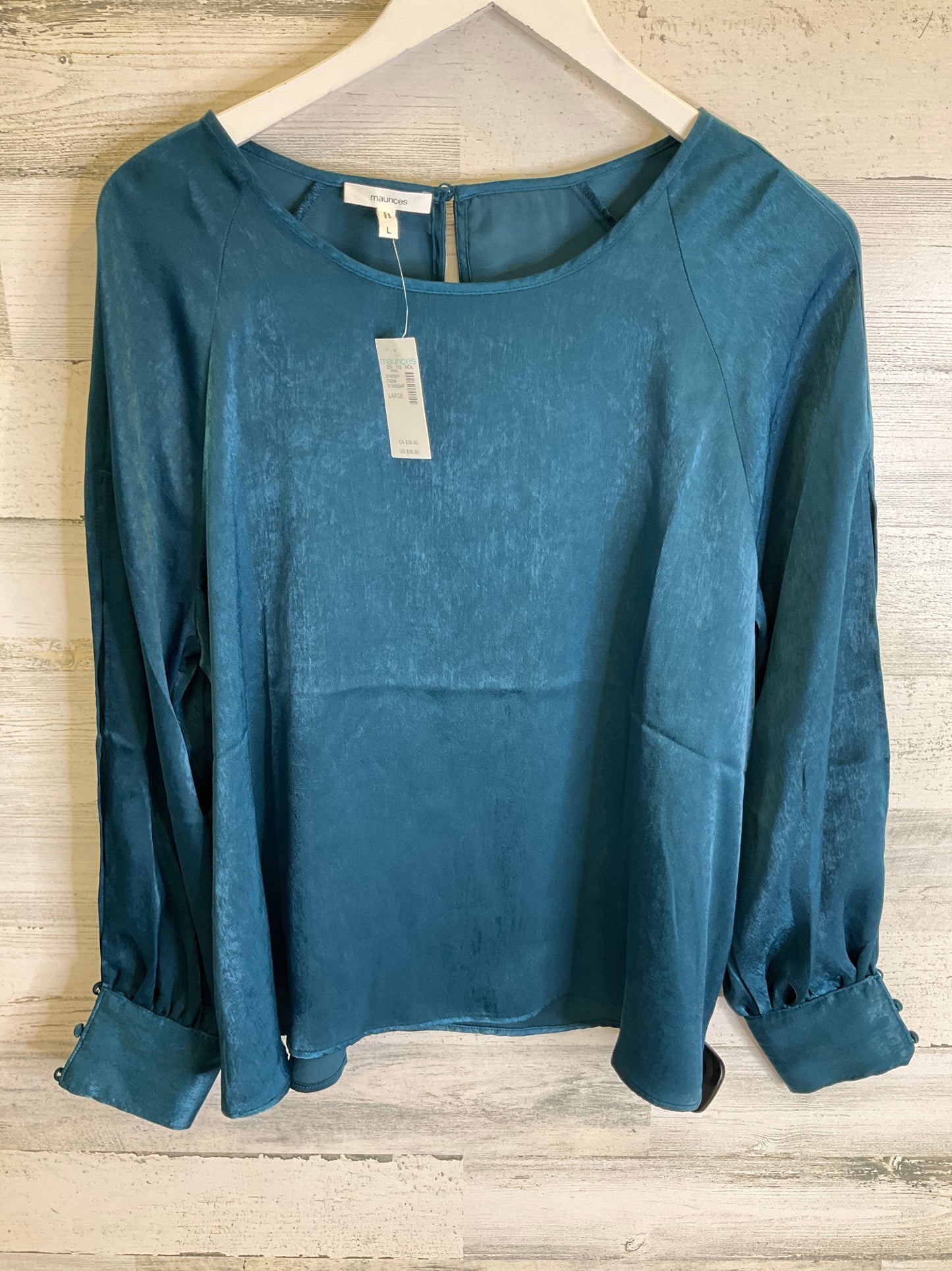 Top Long Sleeve By Maurices In Teal, Size: L