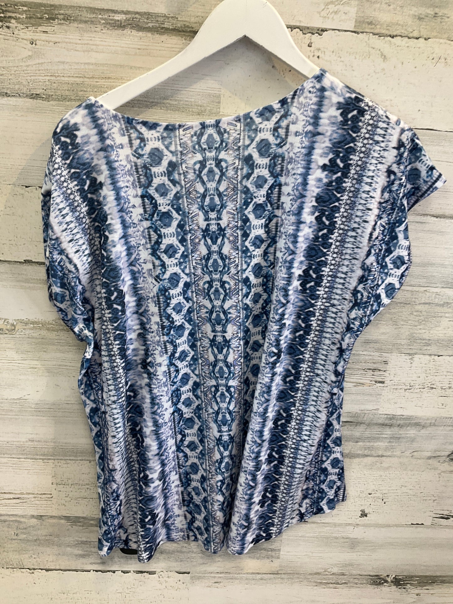 Top Short Sleeve By Style And Company In Blue & White, Size: L