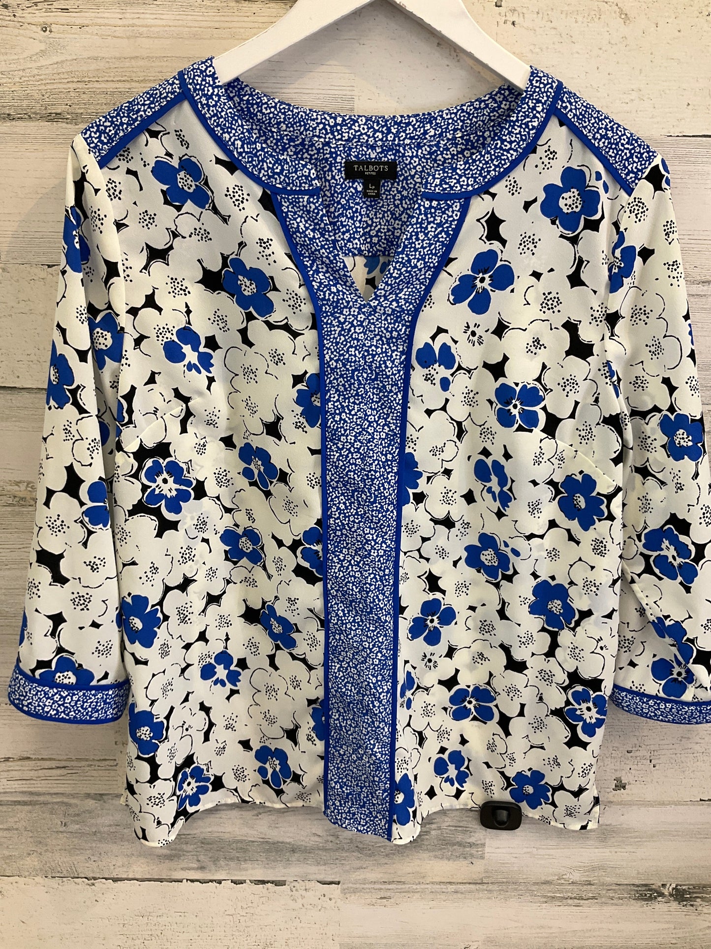 Top 3/4 Sleeve By Talbots In Blue, Size: Petite L