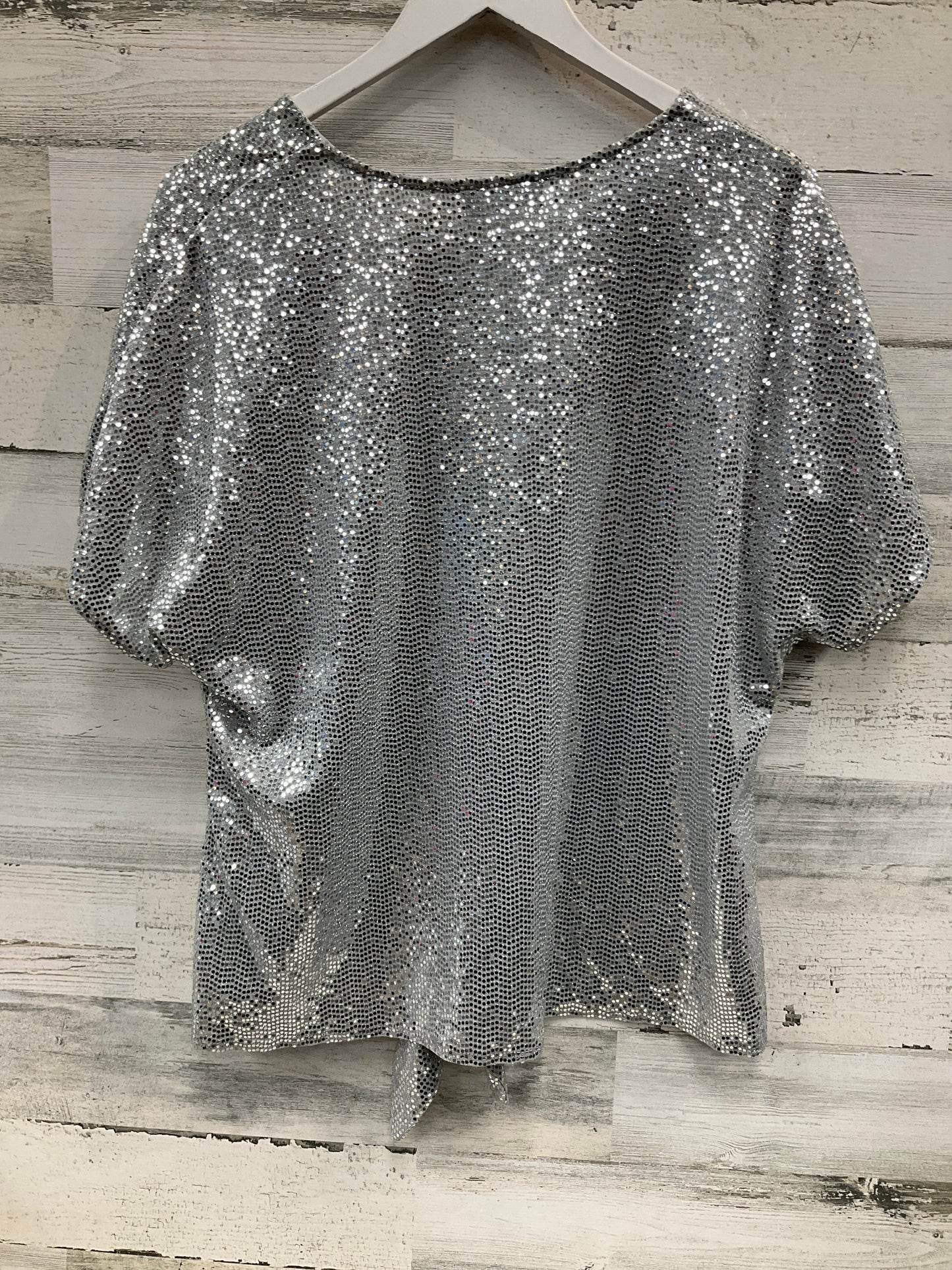 Top Short Sleeve By Msk In Silver, Size: Xl