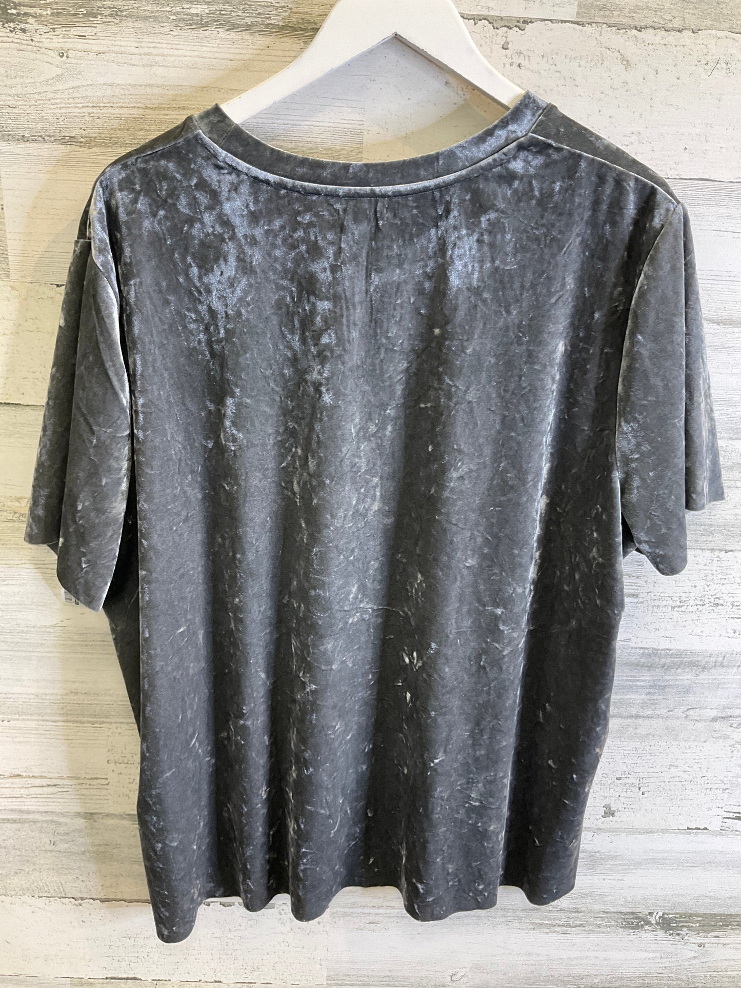 Top Short Sleeve By Falls Creek In Silver, Size: 2x