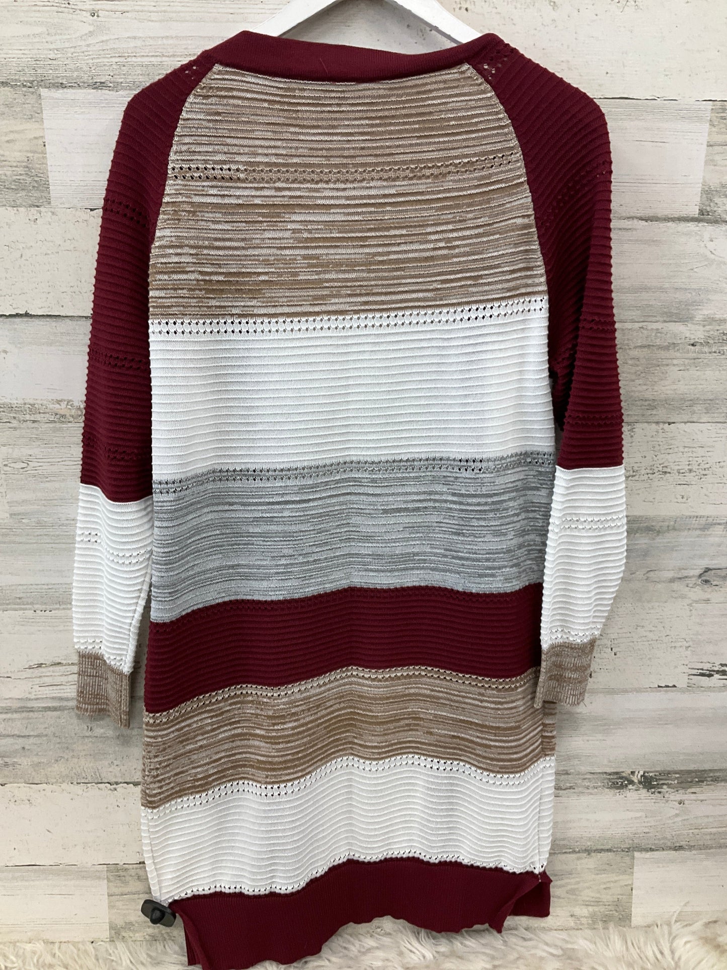 Cardigan By Cmf In Red & Tan, Size: M