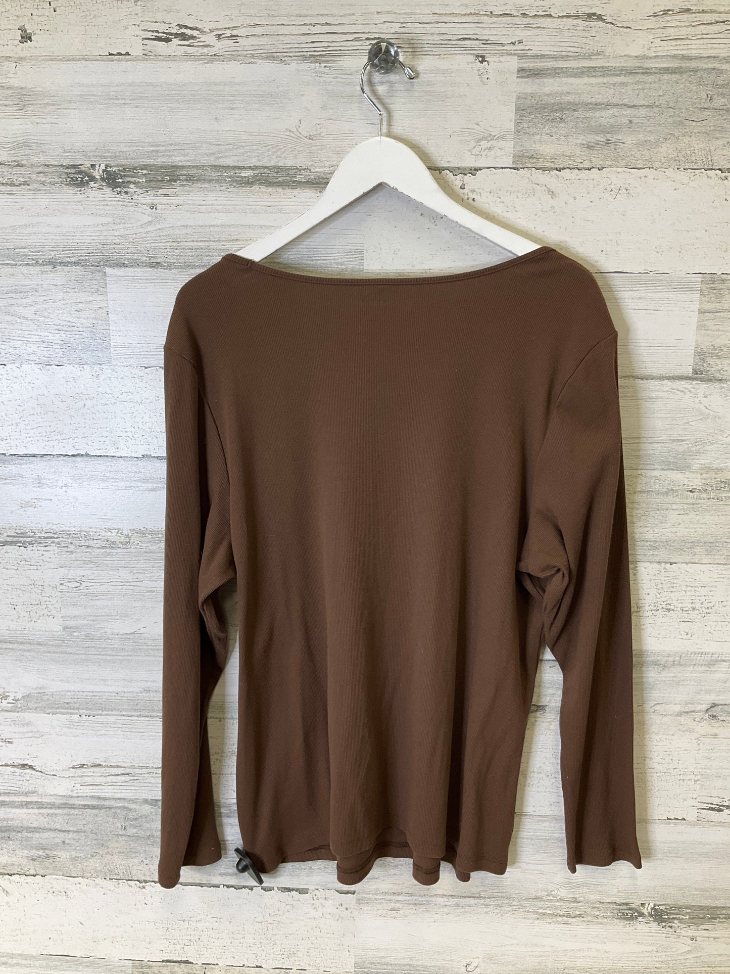 Top Long Sleeve Basic By Old Navy In Brown, Size: 3x