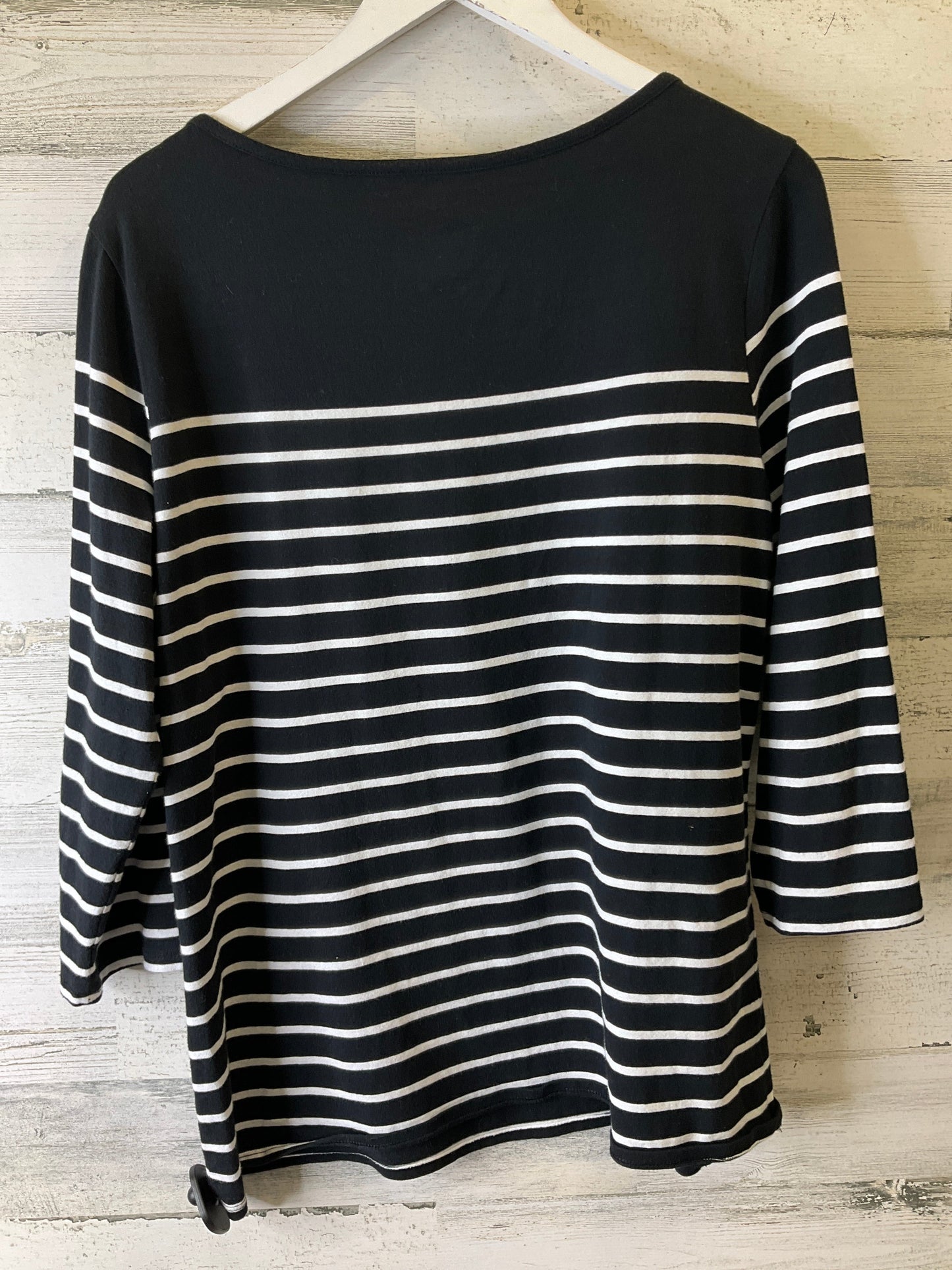 Top Long Sleeve By Time And Tru In Black & White, Size: L