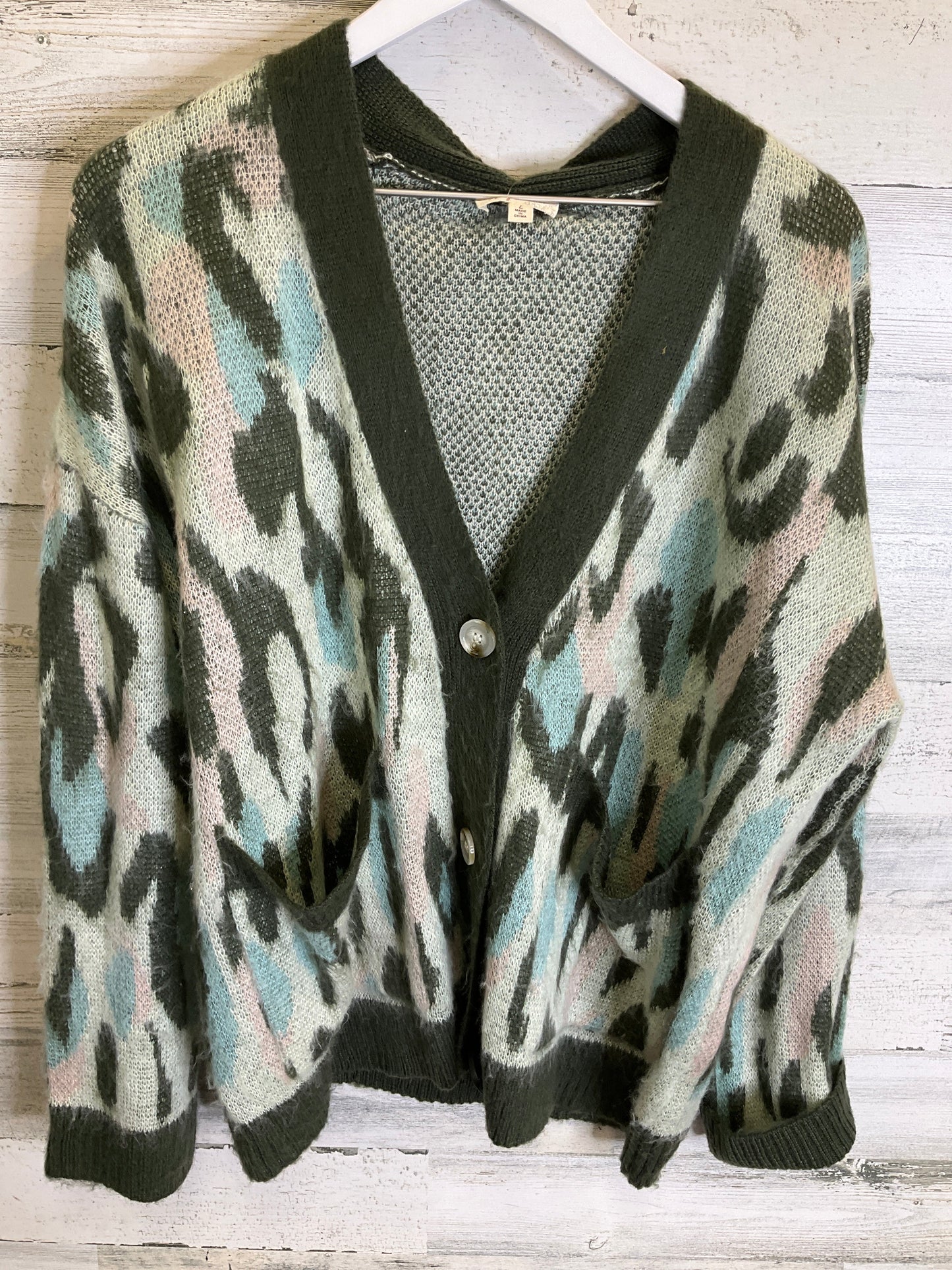 Sweater Cardigan By Mystree In Green, Size: L