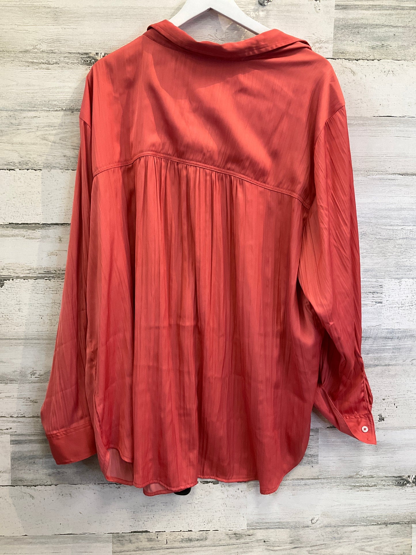 Top Long Sleeve By Anthropologie In Coral, Size: 3x