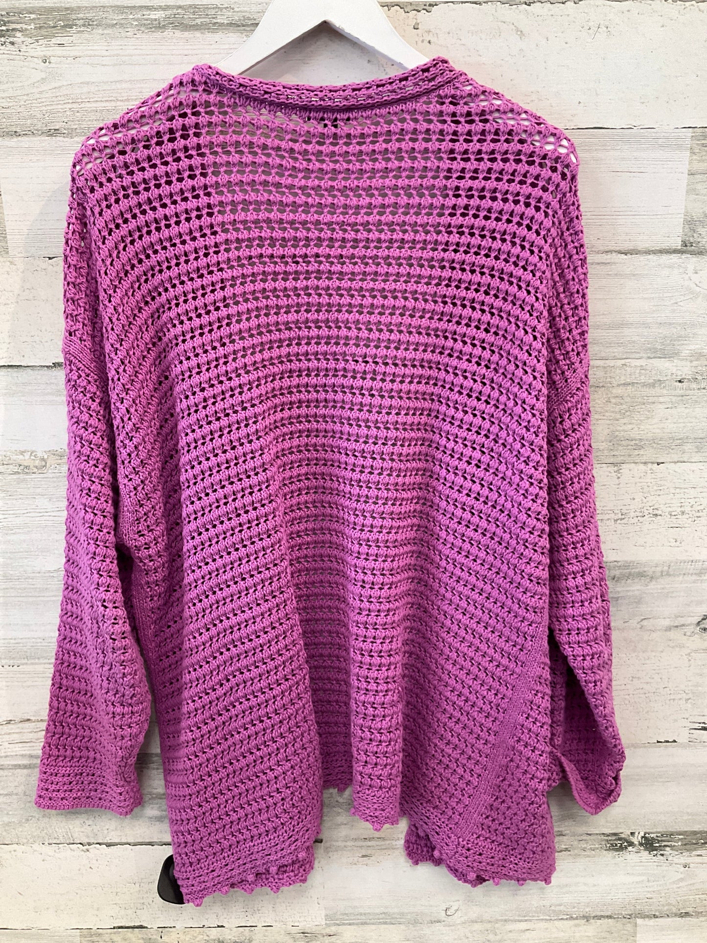 Sweater Cardigan By Talbots In Purple, Size: 2x