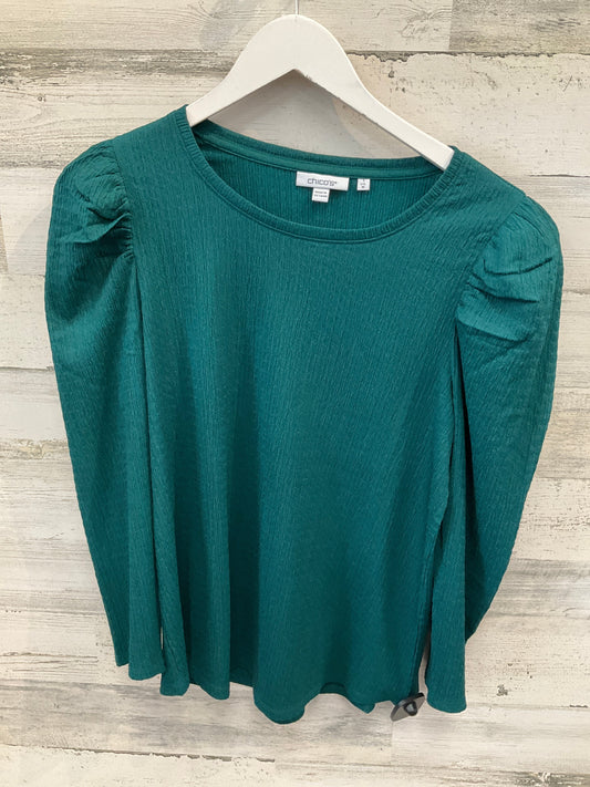 Top Long Sleeve By Chicos In Green, Size: M