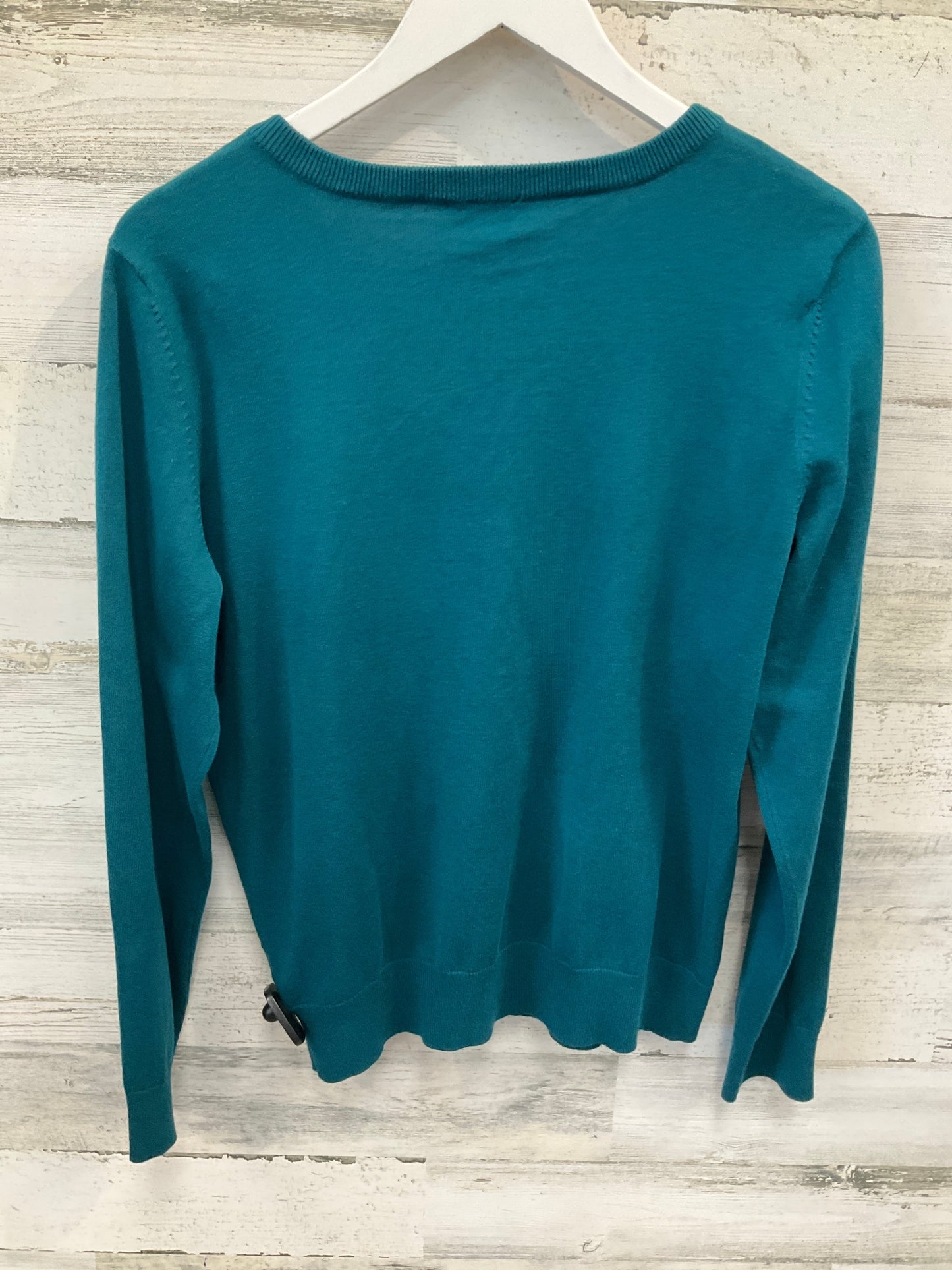 Sweater Cardigan By Talbots In Teal, Size: M