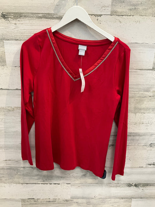 Top Long Sleeve By Chicos In Red, Size: M