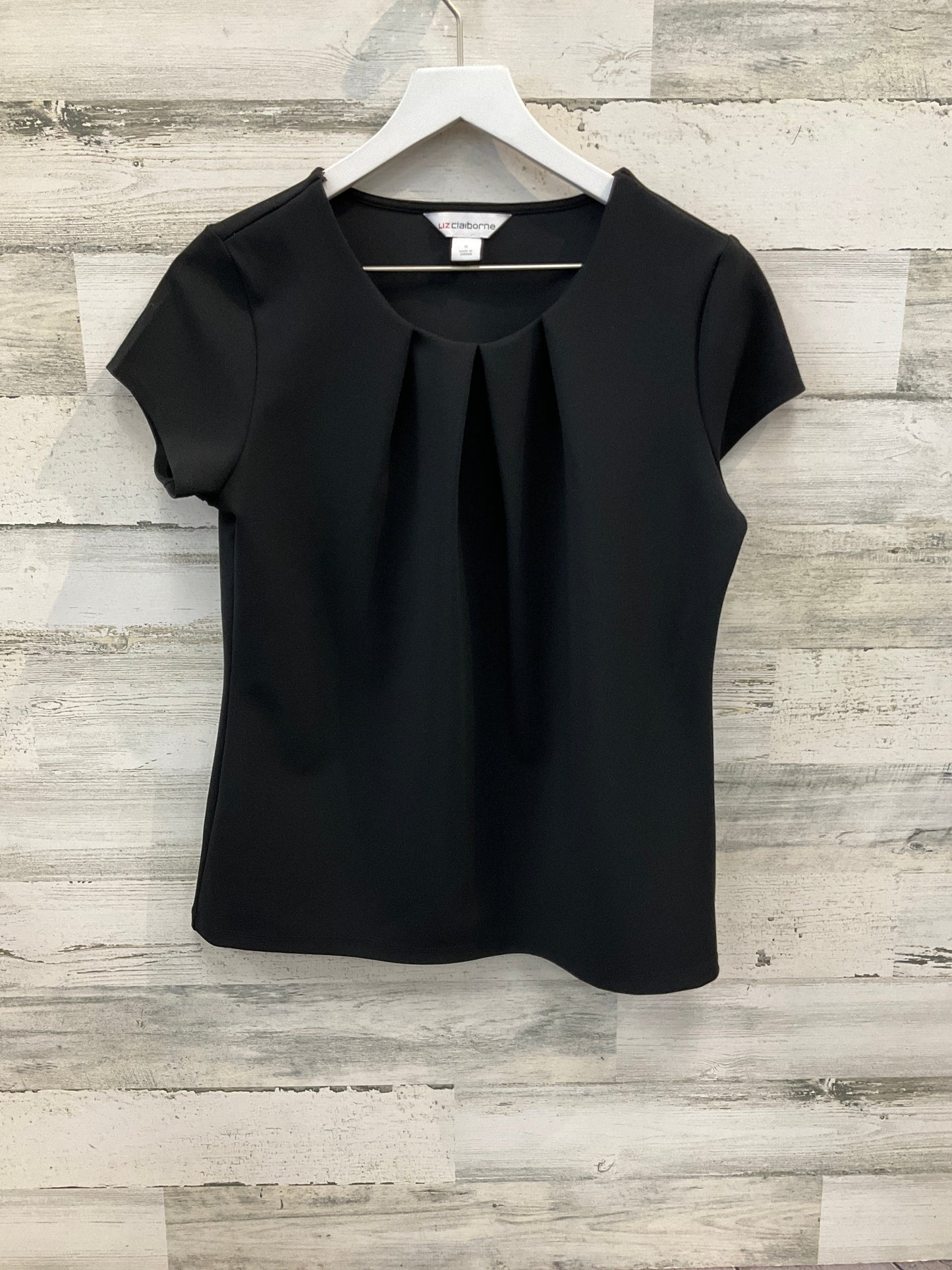 Top Short Sleeve By Liz Claiborne In Black, Size: S