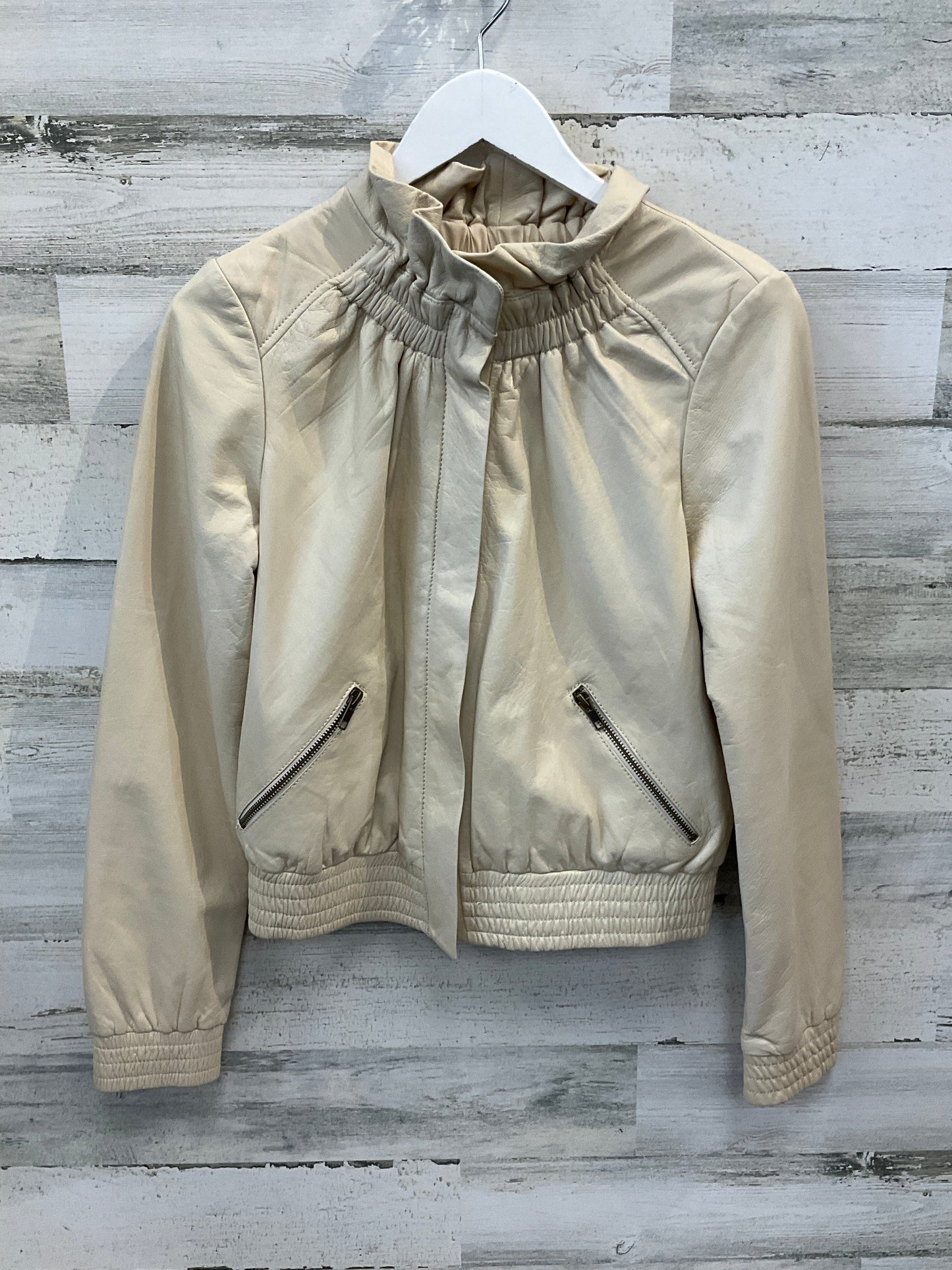 Jacket Moto By Hinge In Cream, Size: S