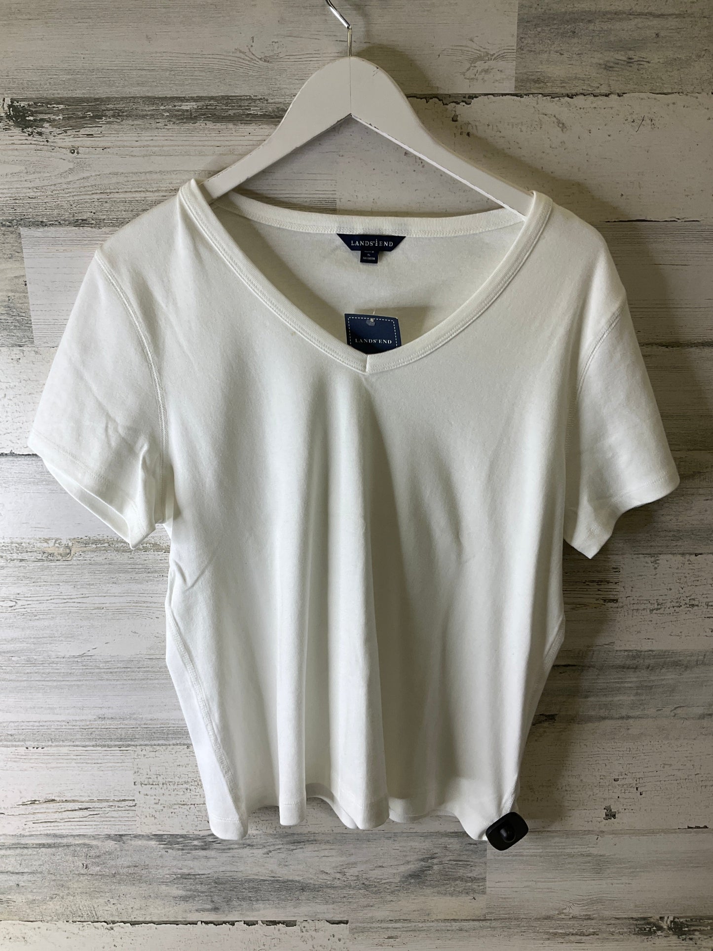 Top Short Sleeve Basic By Lands End In White, Size: L