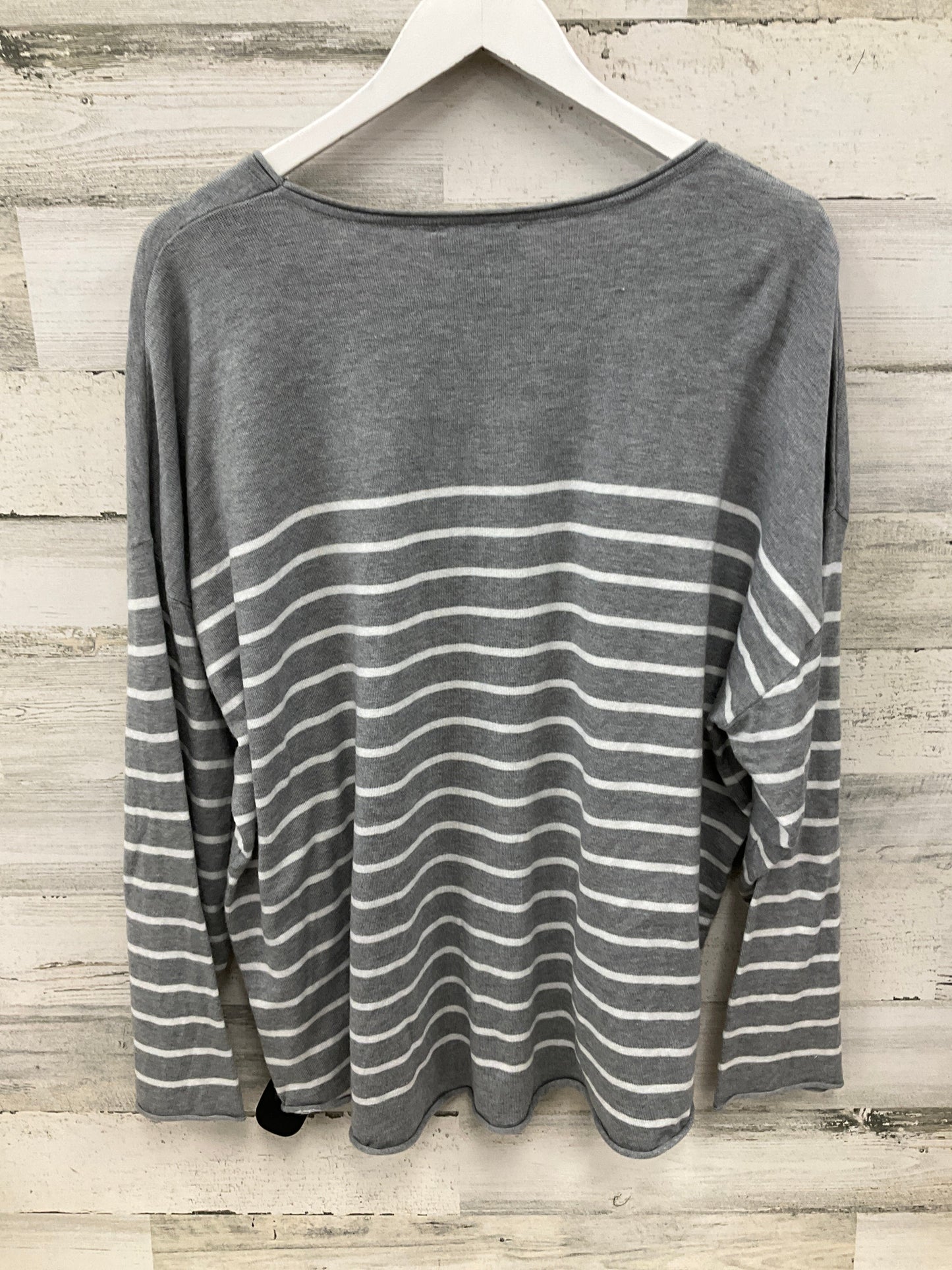 Top Long Sleeve By Rachel Zoe In Grey & White, Size: 2x