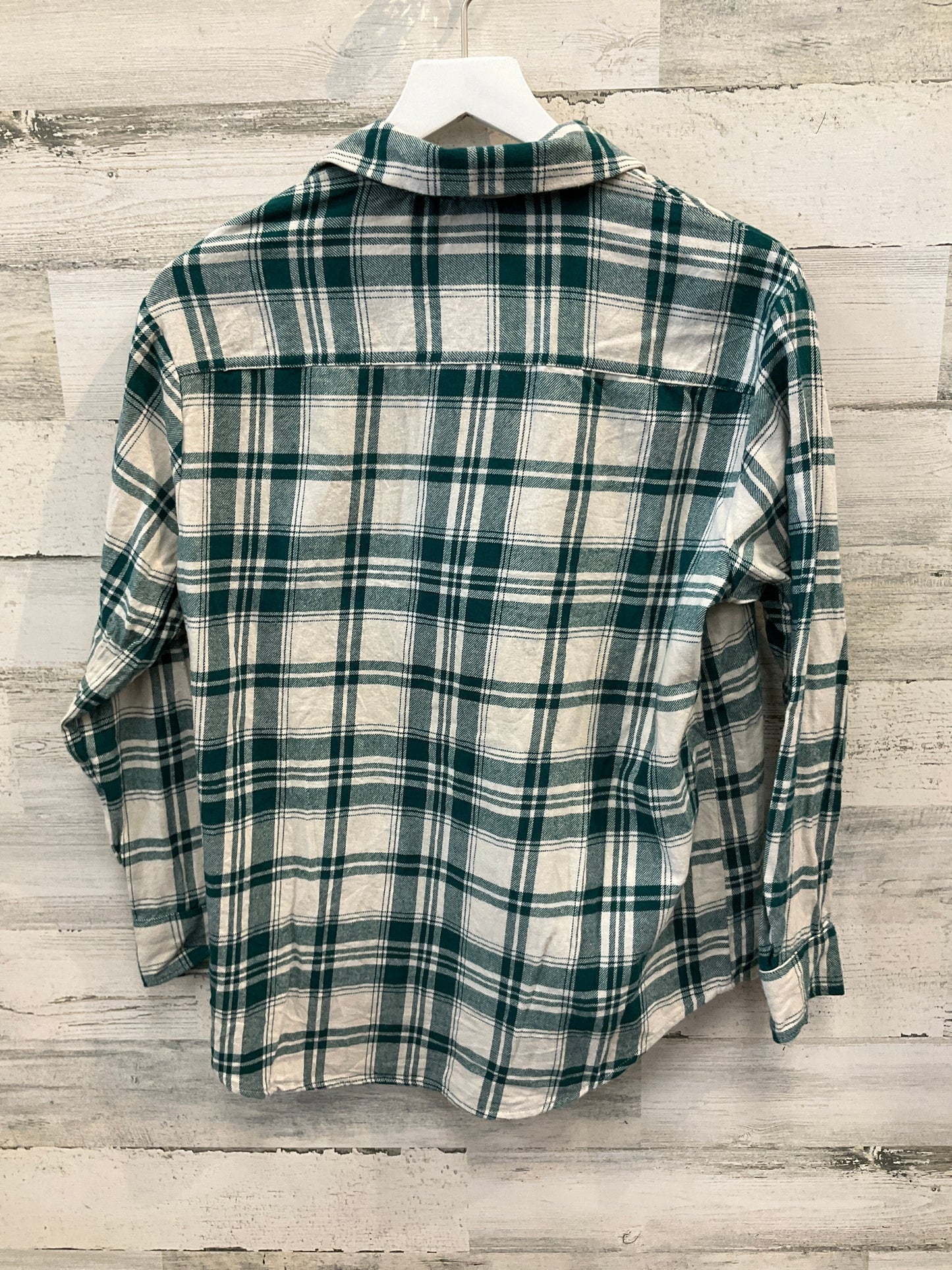 Top Long Sleeve By Old Navy In Green & White, Size: S