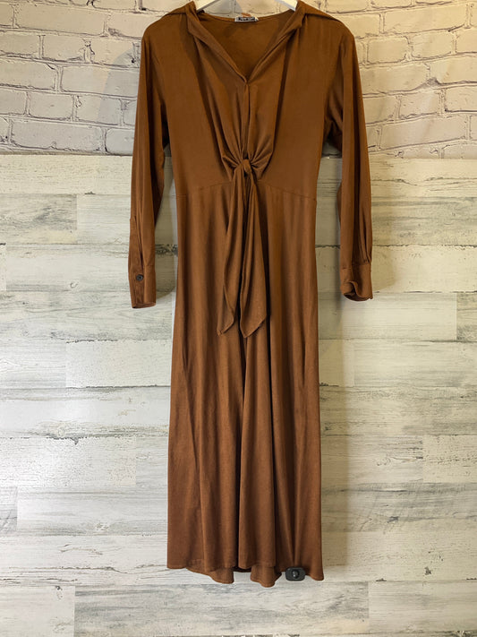 Dress Casual Midi By Calvin Klein In Brown, Size: Xs