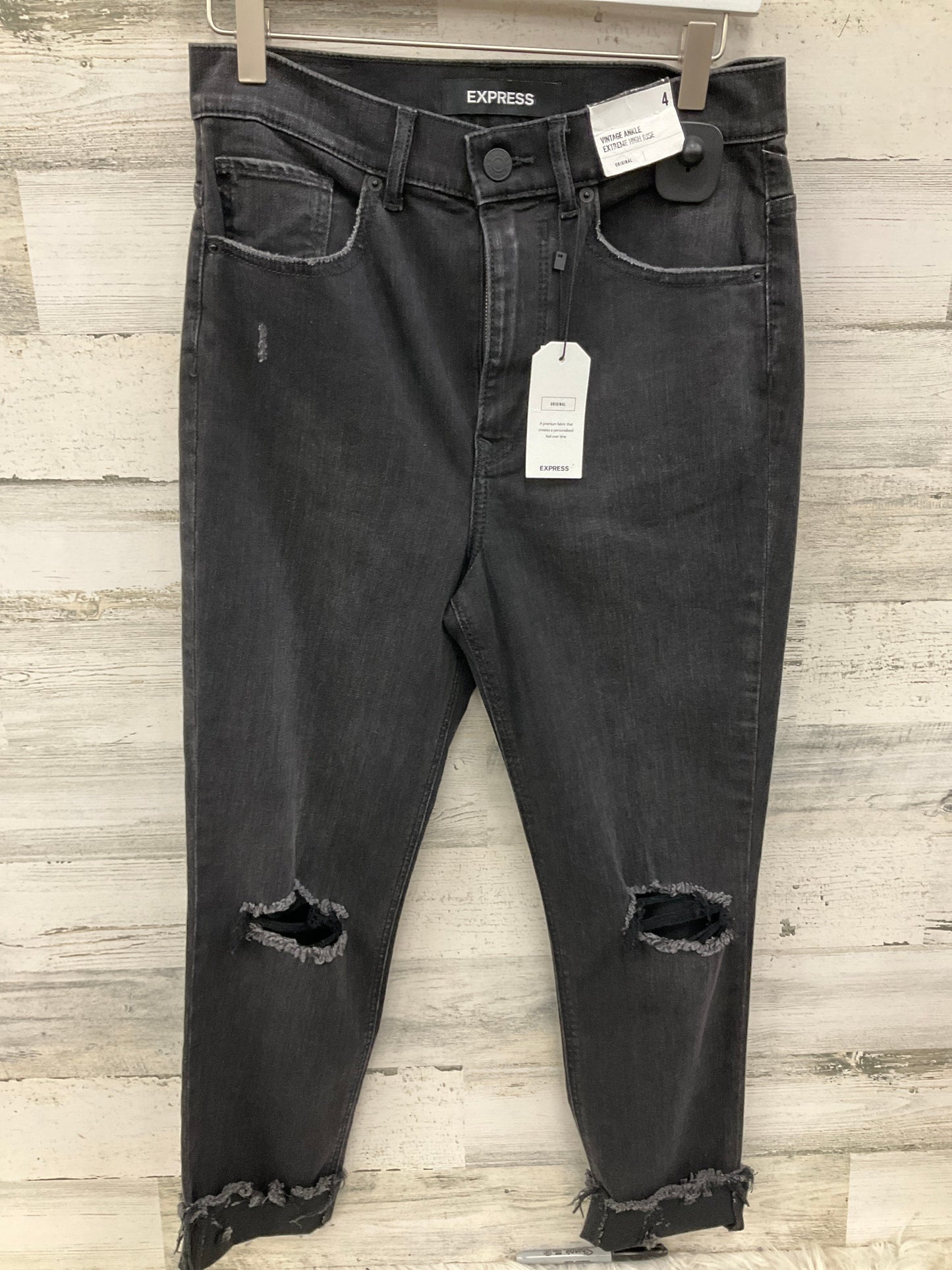 Jeans Straight By Express In Black, Size: 4