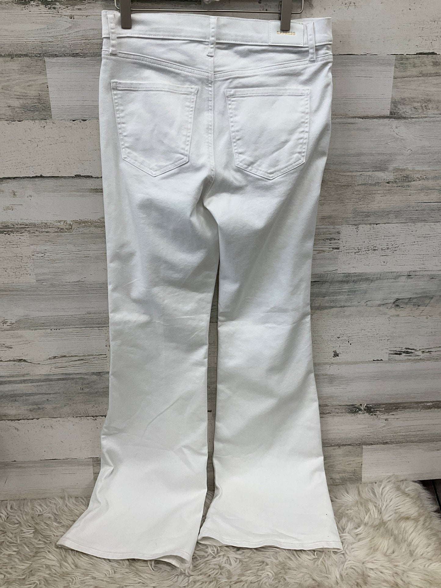 Jeans Flared By Express In White Denim, Size: 6