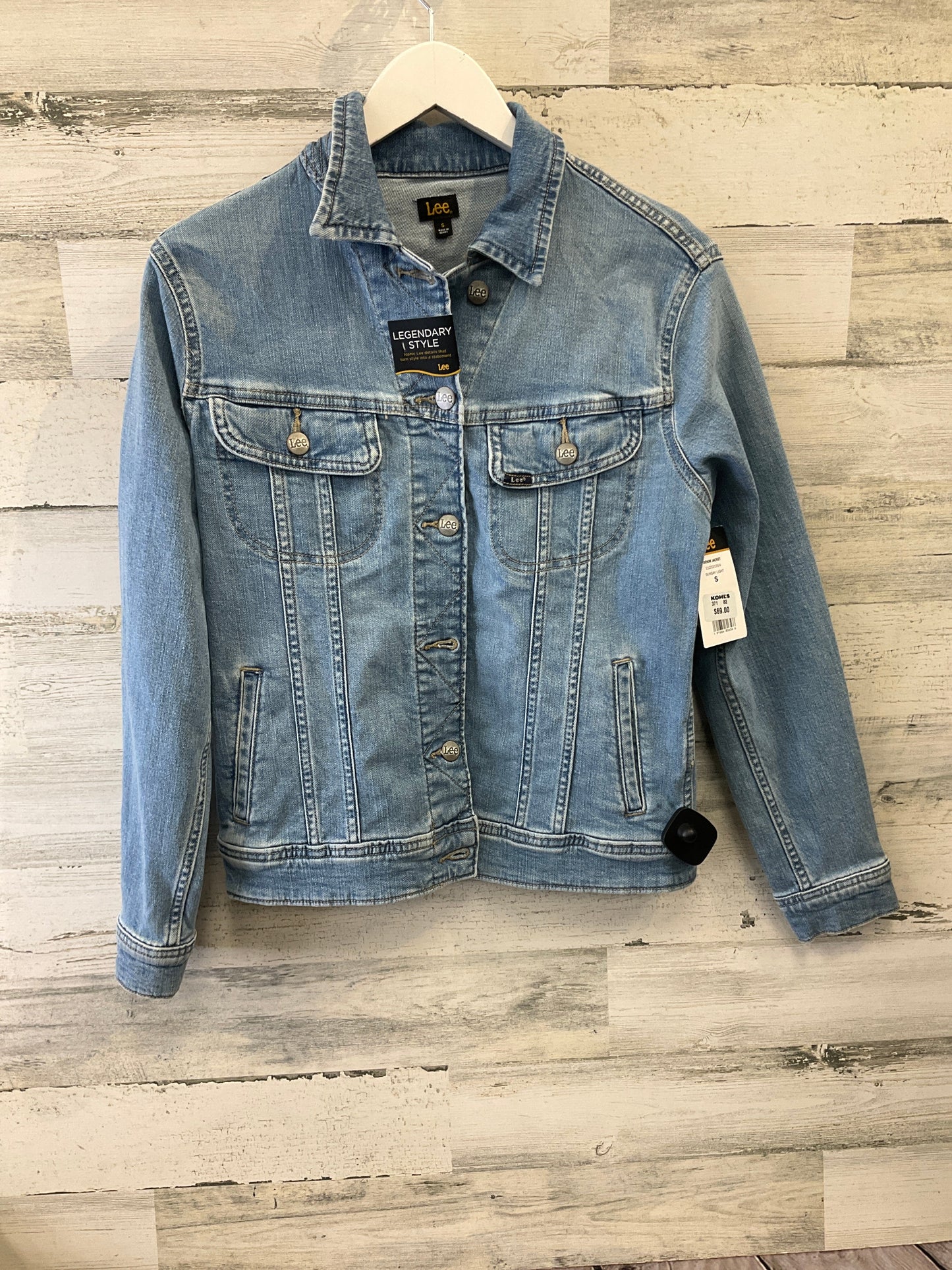 Jacket Denim By Lee In Blue Denim, Size: S