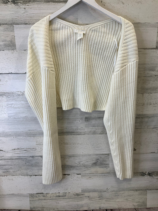 Sweater Cardigan By H&m In Cream, Size: L