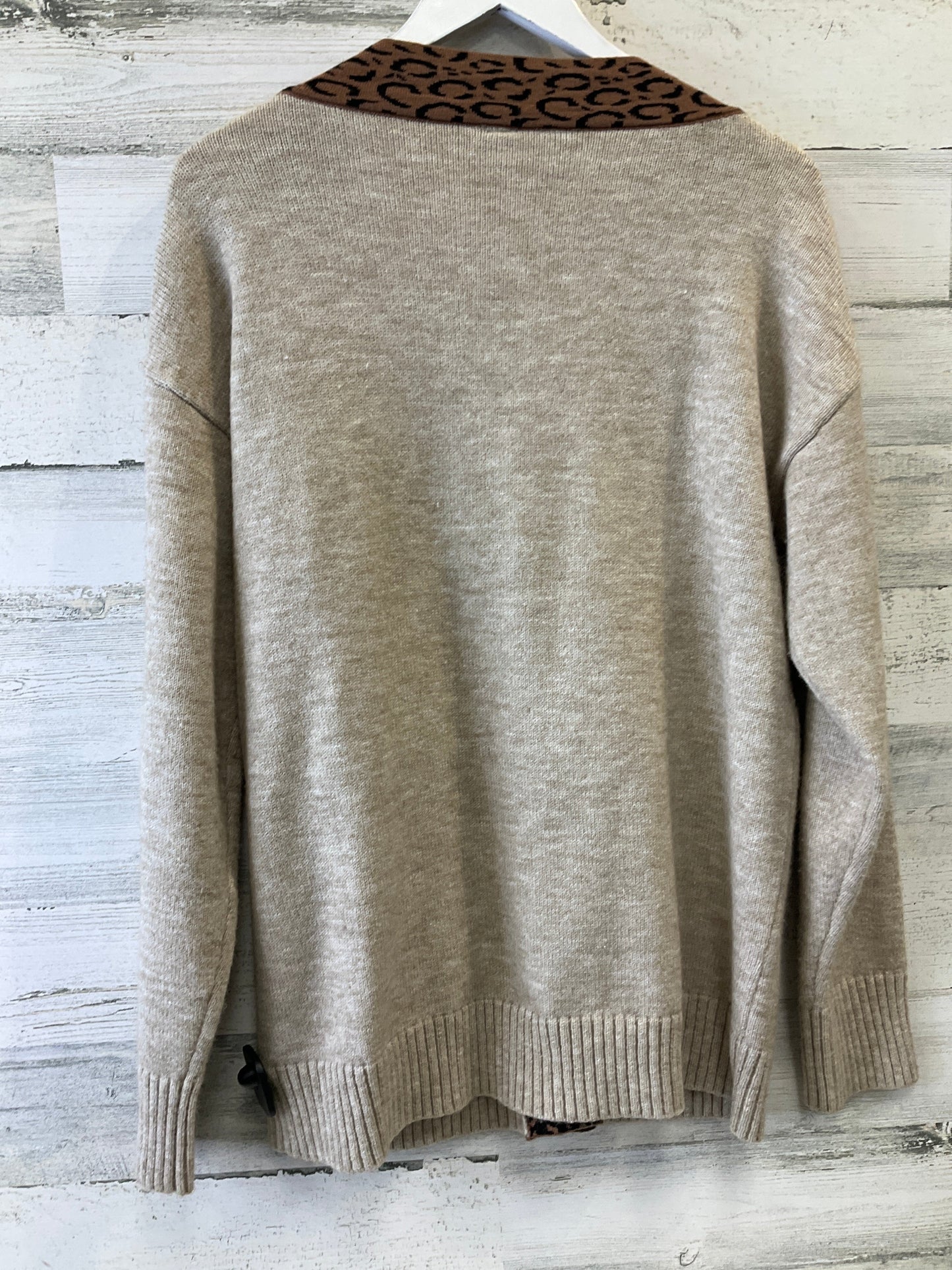 Sweater Cardigan By Clothes Mentor In Tan, Size: Xl