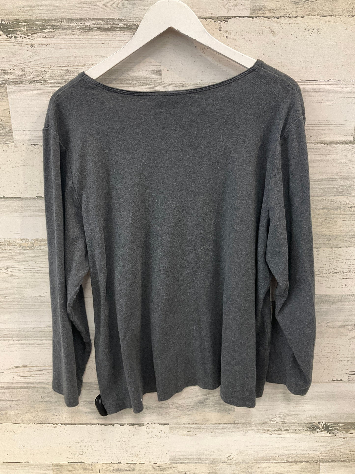 Top Long Sleeve By Karen Scott In Grey, Size: 2x