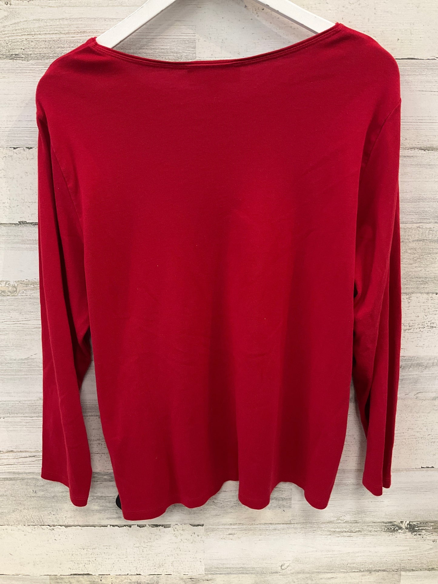 Top Long Sleeve By Karen Scott In Red, Size: 2x