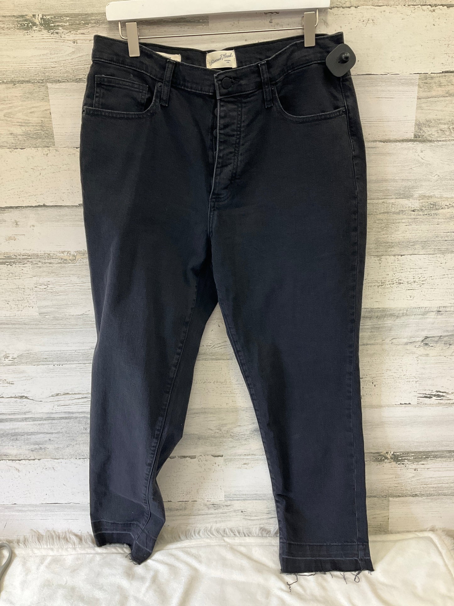 Jeans Straight By Universal Thread In Black Denim, Size: 12