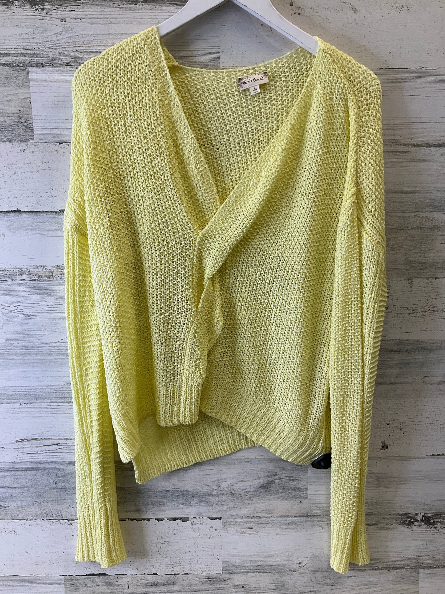 Sweater By Hem & Thread In Yellow, Size: L