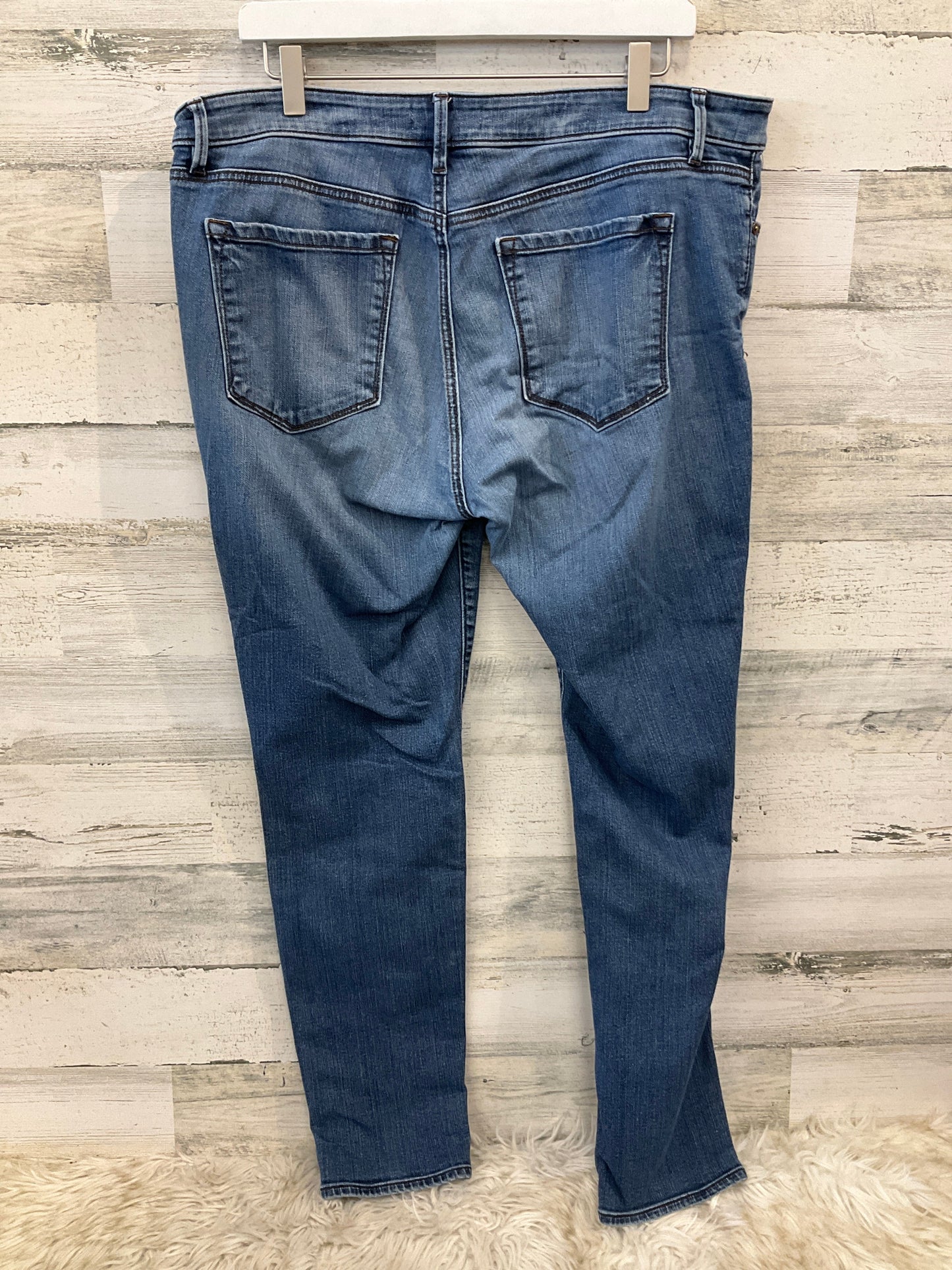 Jeans Straight By Loft In Blue Denim, Size: 14