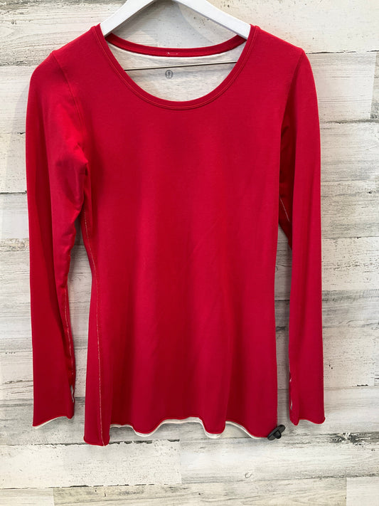 Athletic Top Long Sleeve Crewneck By Lululemon In Red, Size: 6