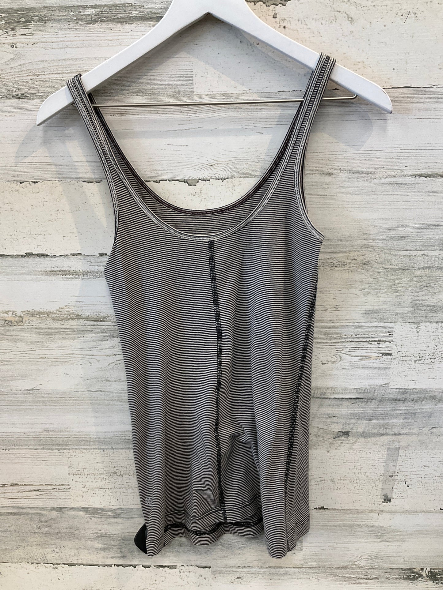 Athletic Tank Top By Lululemon In Black & Cream, Size: 6