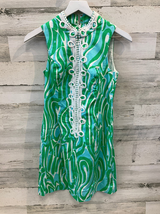 Dress Casual Midi By Lilly Pulitzer In Green & White, Size: Xs