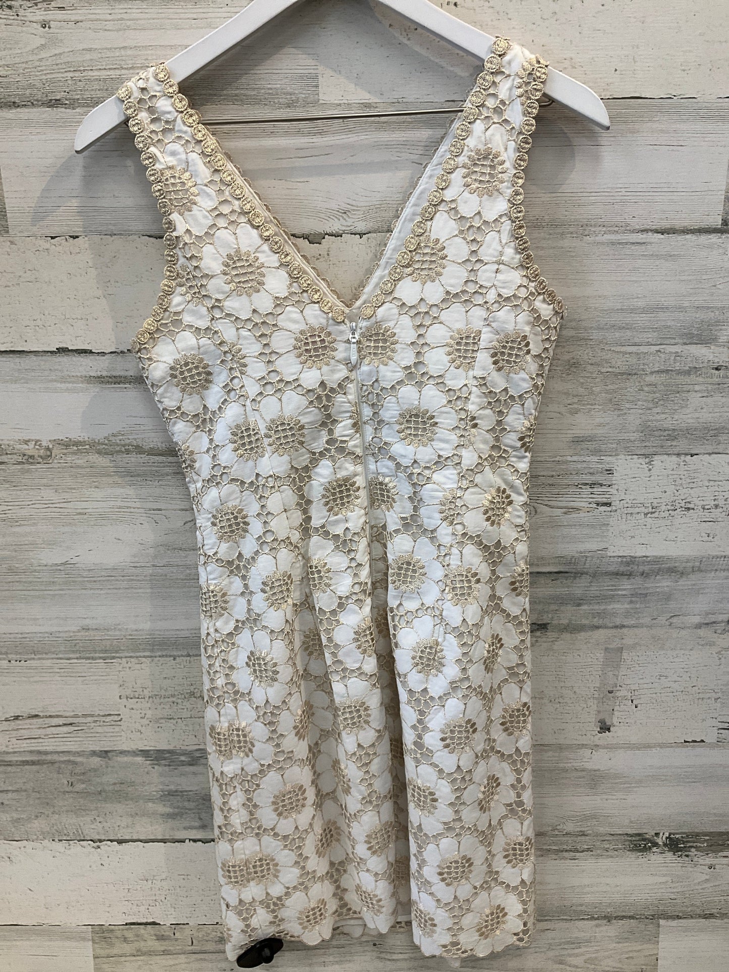 Dress Party Midi By Lilly Pulitzer In Gold & White, Size: Xs