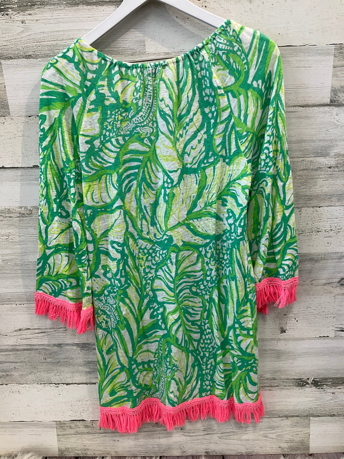 Tunic Long Sleeve By Lilly Pulitzer In Green & White, Size: S