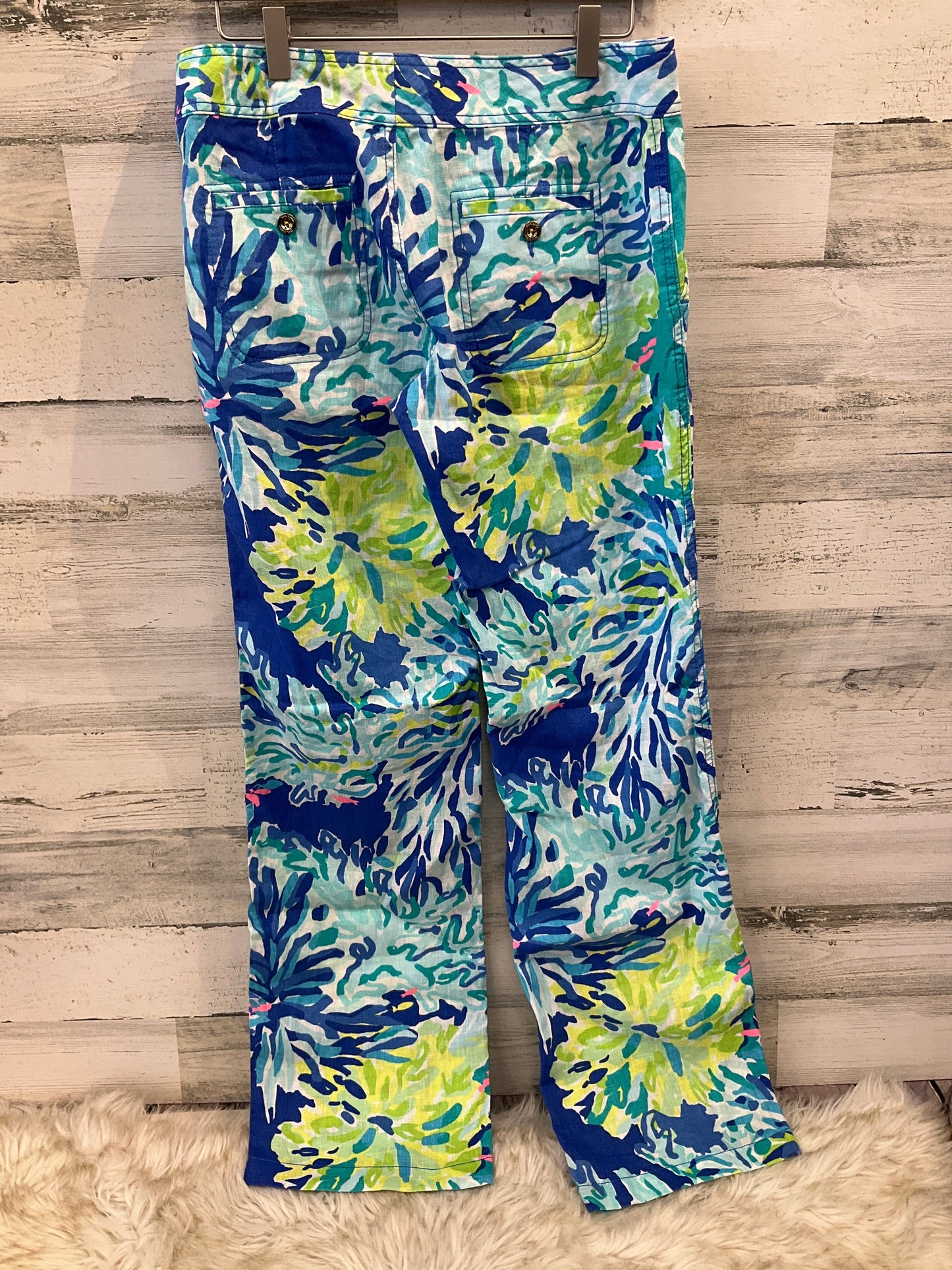 Pants Wide Leg By Lilly Pulitzer In Blue & Green, Size: 2