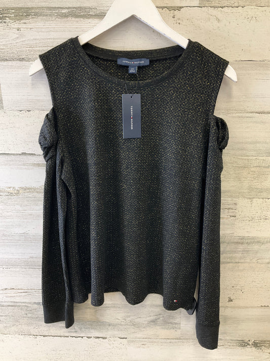 Top Long Sleeve By Tommy Hilfiger In Black & Gold, Size: L