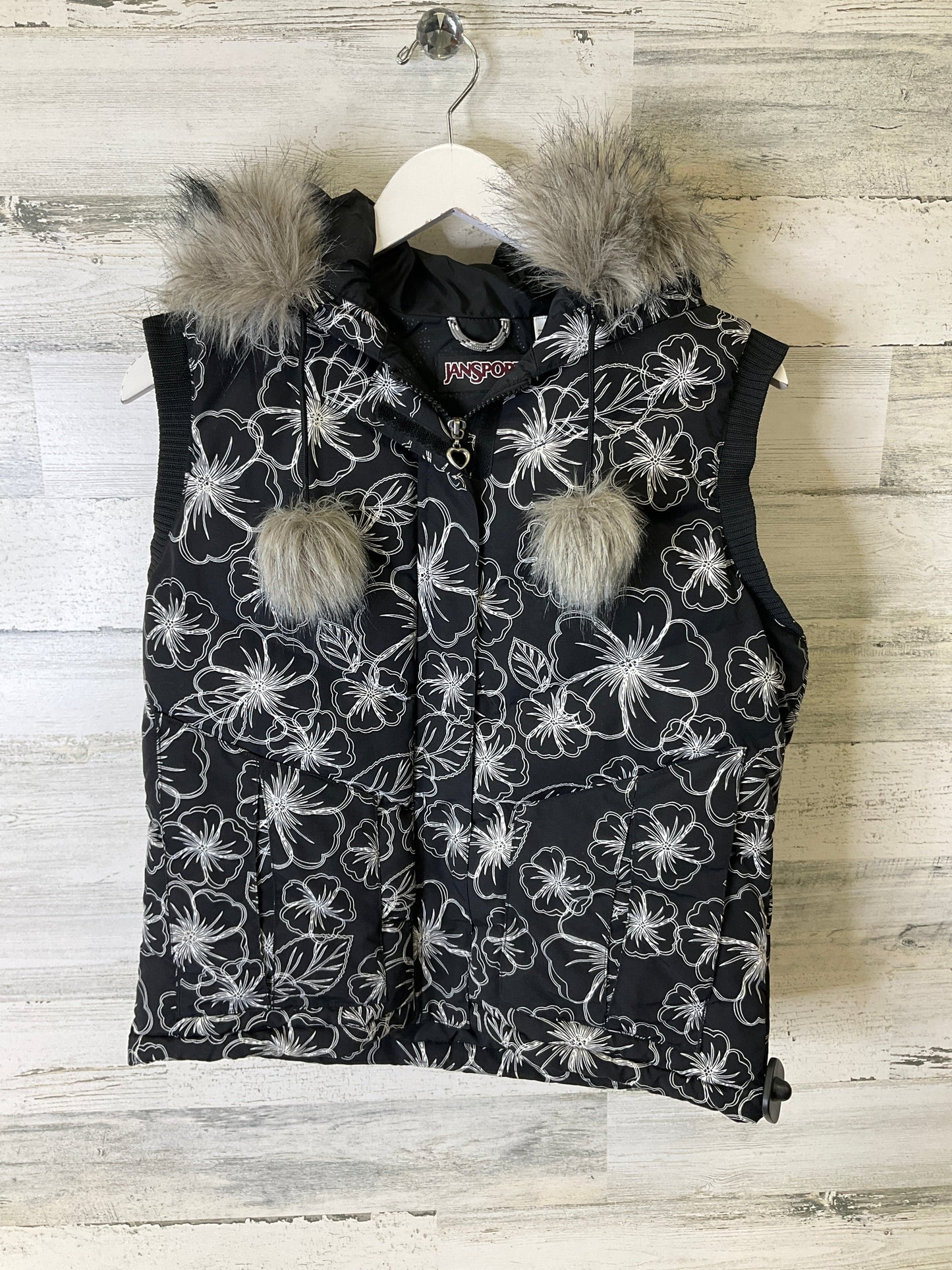 Vest Puffer & Quilted By Clothes Mentor In Black & White, Size: M