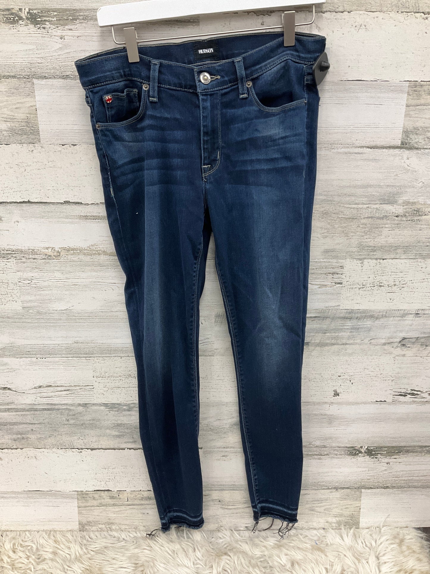 Jeans Skinny By Hudson In Blue Denim, Size: 10