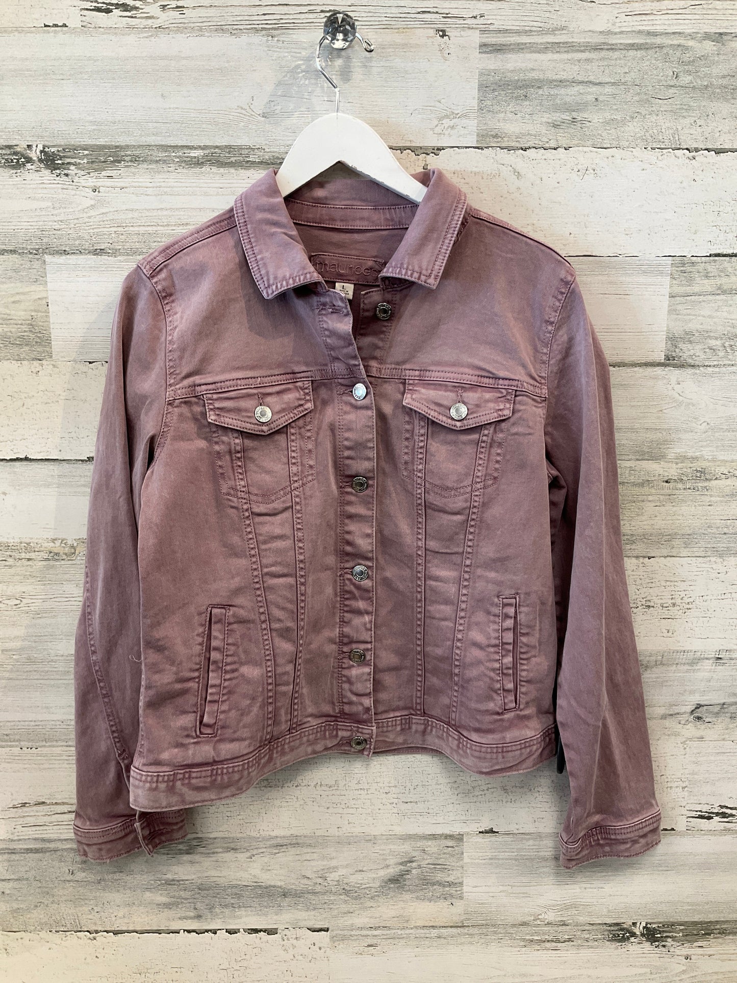 Jacket Denim By Maurices In Pink, Size: L