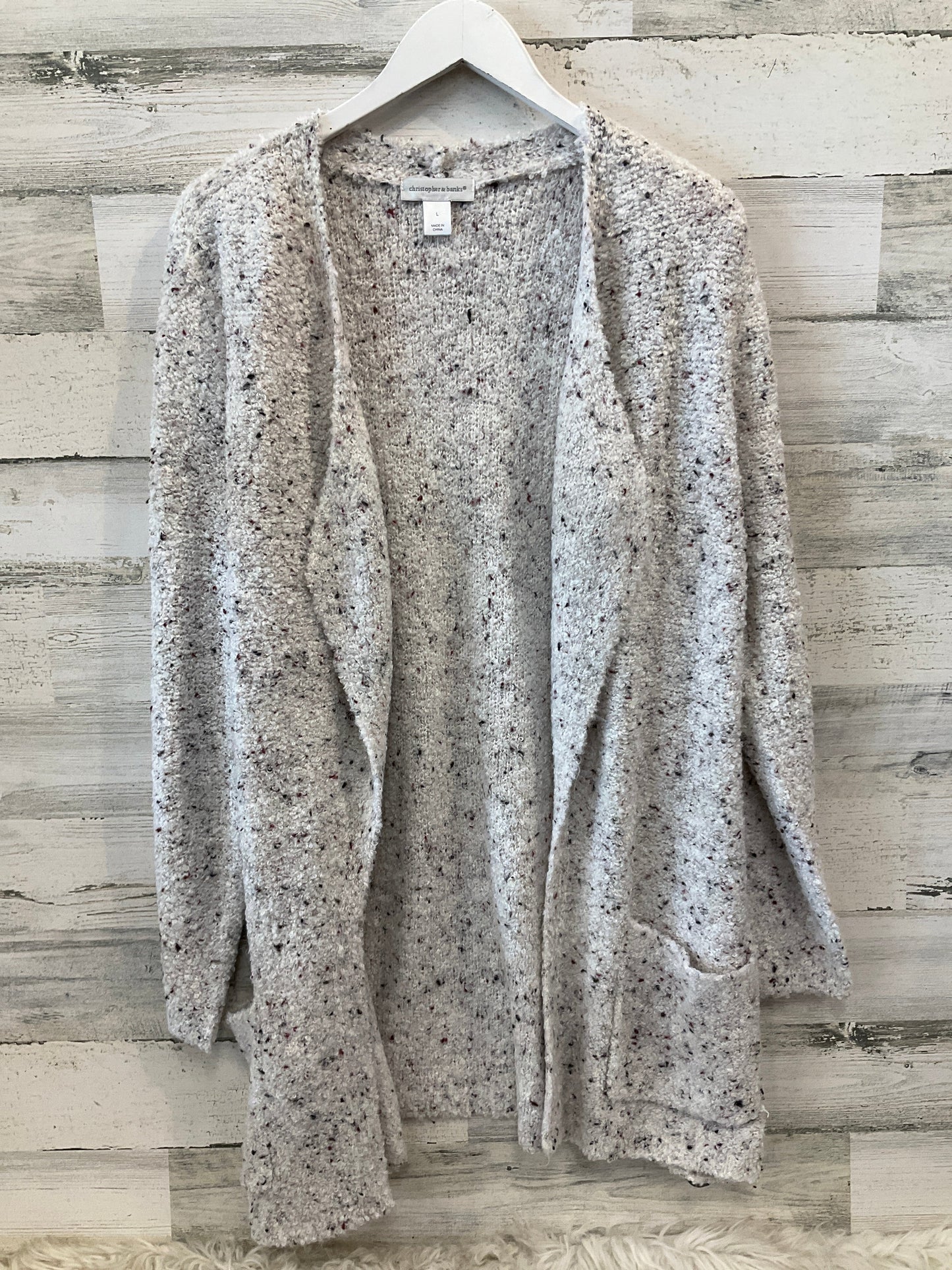 Sweater Cardigan By Christopher And Banks In White, Size: L