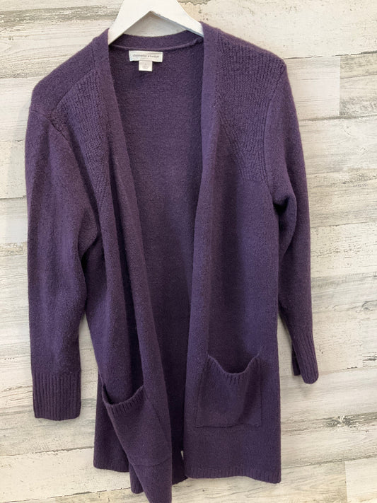 Sweater Cardigan By Christopher And Banks In Purple, Size: L