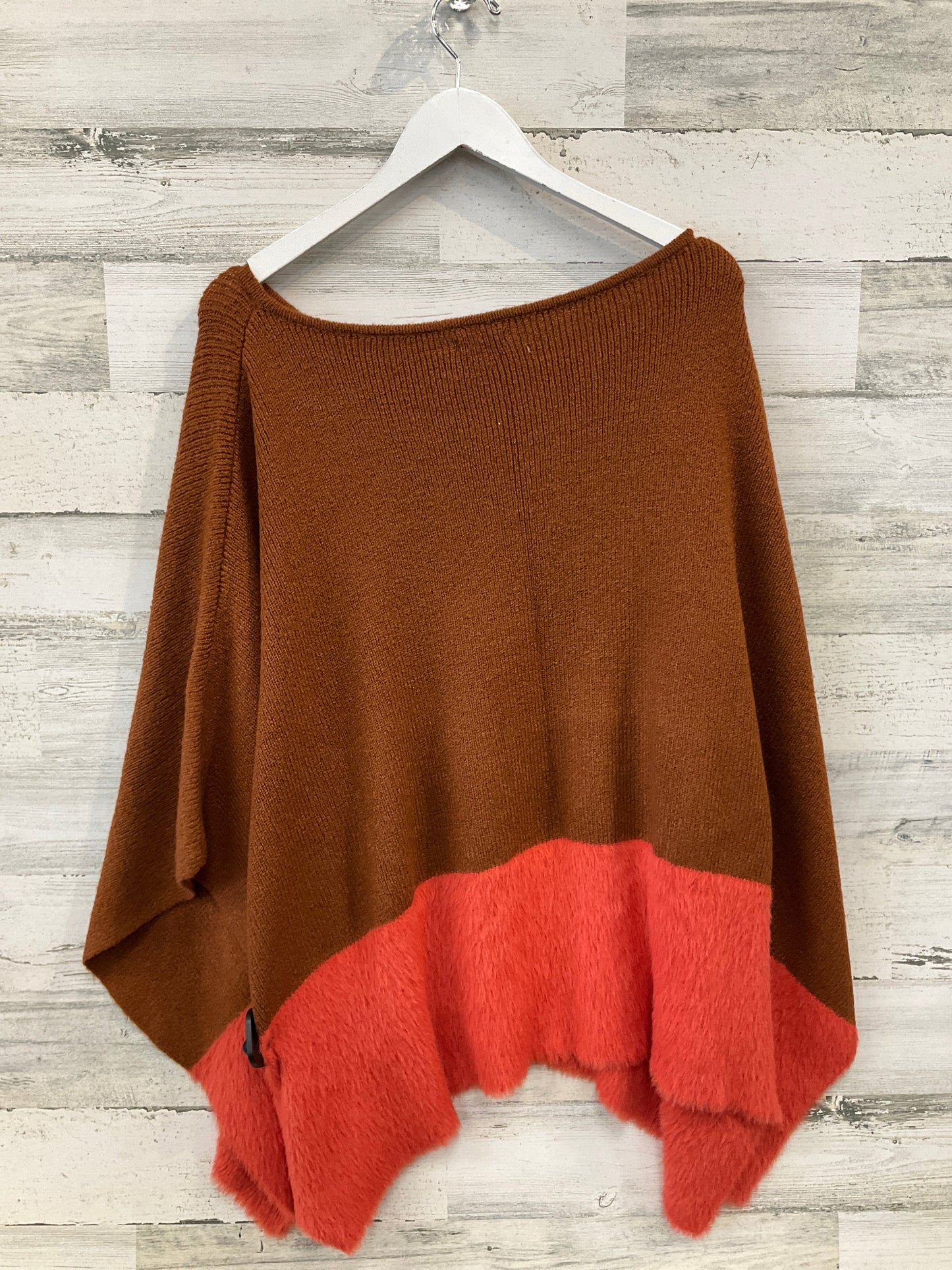 Poncho By Ann Taylor In Brown & Orange, Size: Osfm