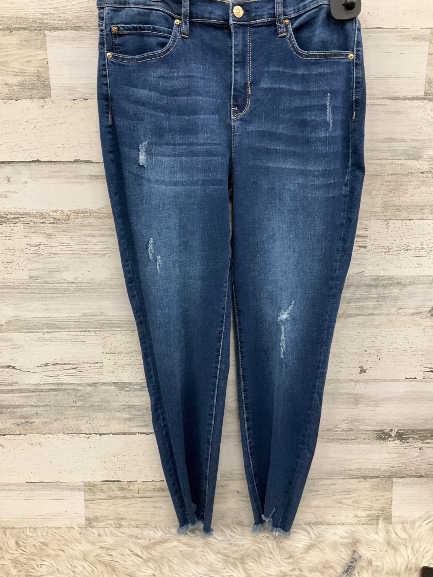 Jeans Skinny By Nicole By Nicole Miller In Blue Denim, Size: 12