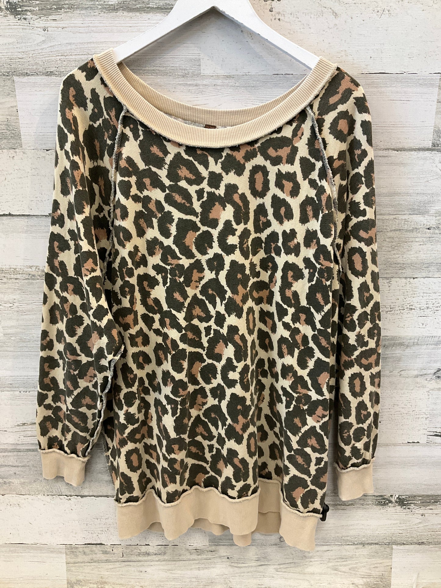 Sweatshirt Crewneck By Free People In Tan, Size: Xs